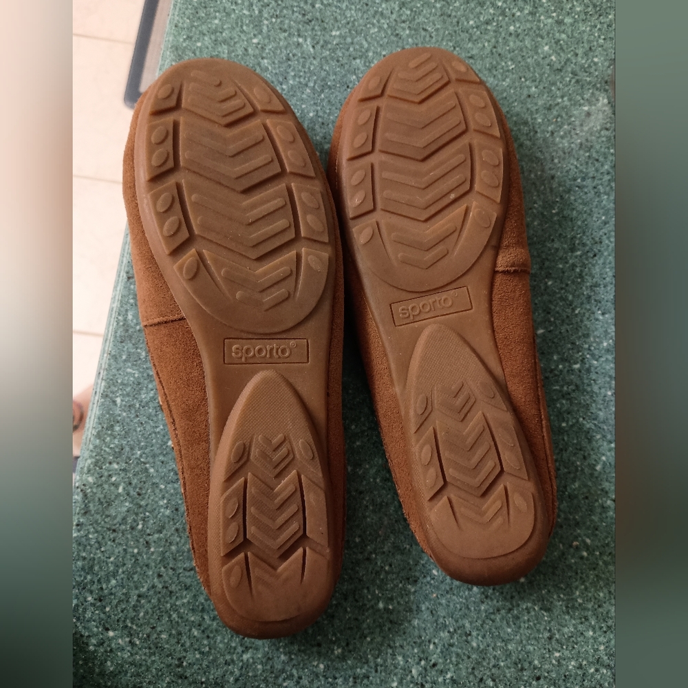Sporto Brown Genuine Suede mule slide sz 8 - Picture 4 of 5